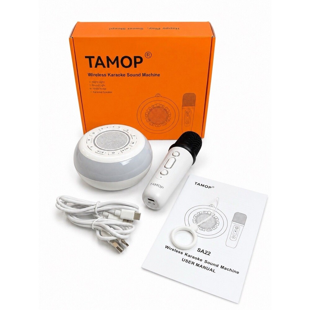 TAMOP SA22 Wireless Karaoke Sound Machine Speaker Microphone White New